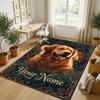 Decorative Artwork Theme Crystal Velvet Rug Personalized Custom Name Text Soft Floor Mat Home Decor