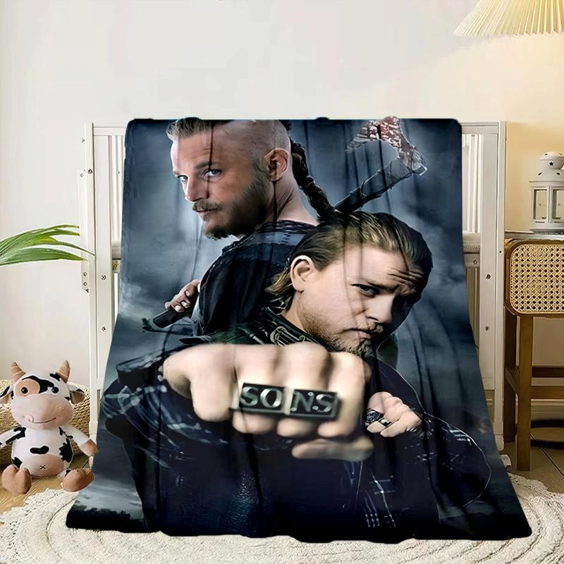 Sons Motorcycle Club Blanket Flannel Blanket for bed, sofa, Camping, Hiking, Picnic Essentials, gift for family Fan gifts