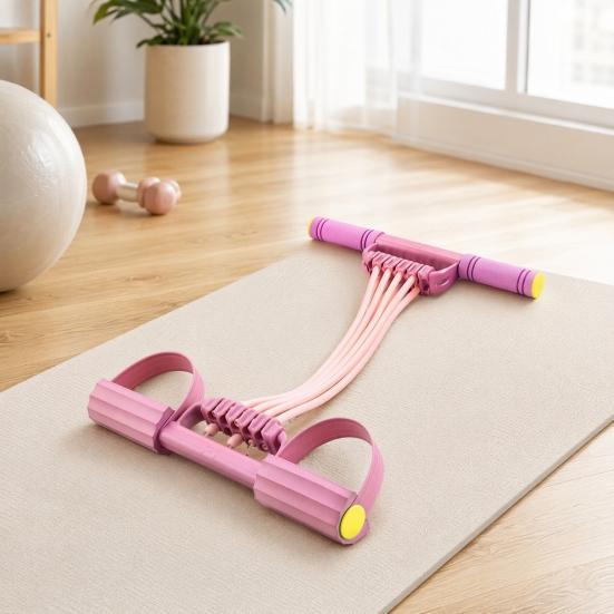 Pedal Resistance Band with Handle, 10-Tube Pedal Ankle Puller Exerciser, Multifunction Tension Rope for Arm, Leg, Waist, Shoulder Training