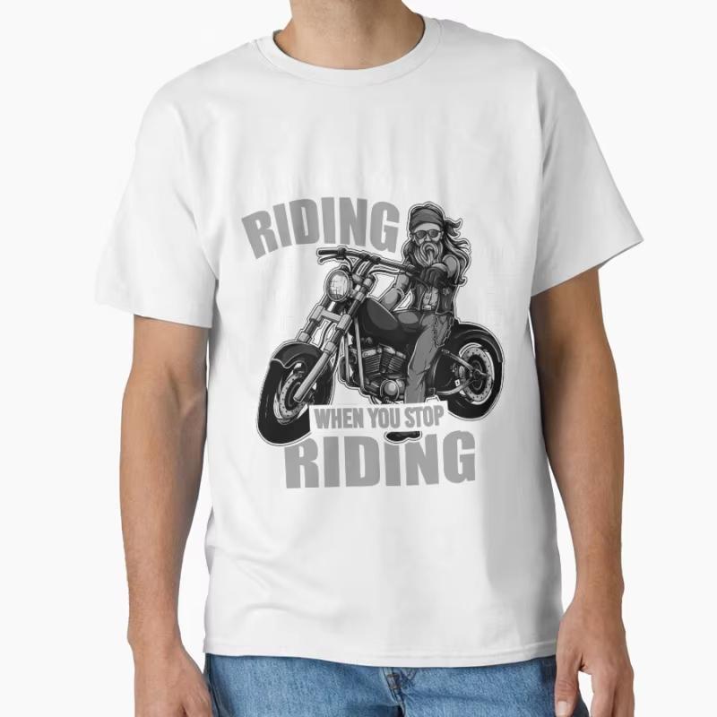 Riding When You Stop Riding Funny Road Racer Gift T Shirt for Motocycle Lover Large Size Tops S6XL Mens Clothing