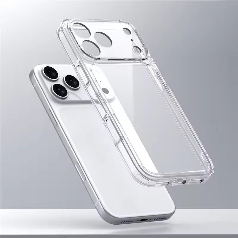 Luxusný Priehľadný Nárazuvzdorný Kryt pre iPhone 17Air 17 17Pro 17Pro Max Priehľadný Hybridný TPU+PC Ochranný Tvrdý Zadný Kryt