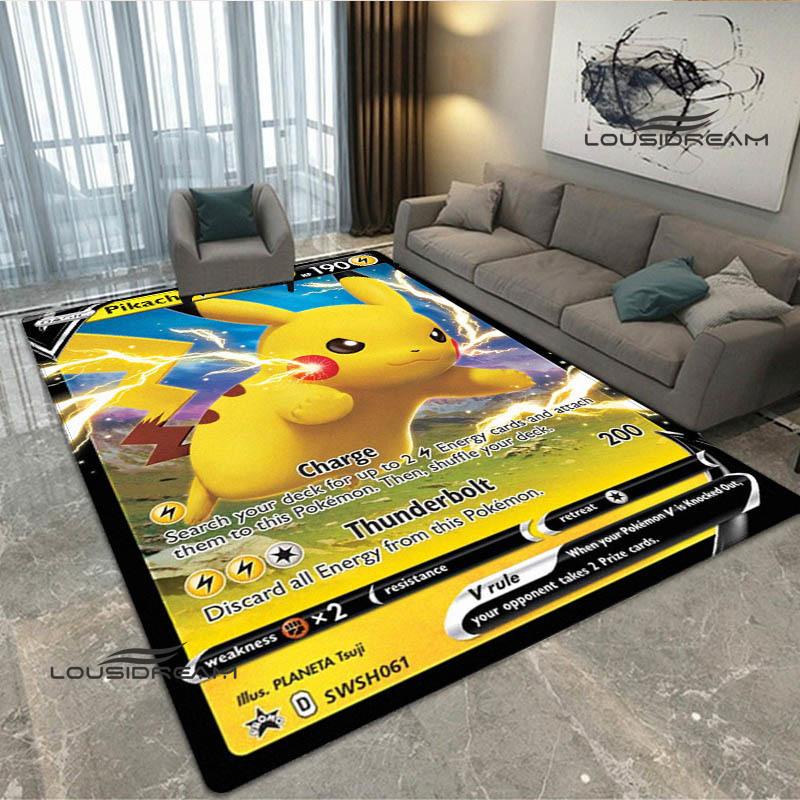Cartoon Pokémon Trading Card Game Print carpet Non-slip carpet carpets for living room area rug Door pad anime rug birthday gift