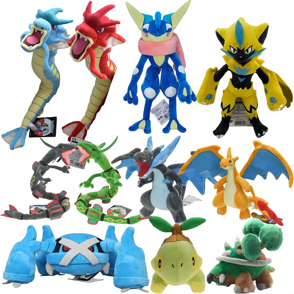 Pikachu Peluche Gyarados Greninja Zeraora Plush Toy Torterra Turtwig Stuffed Dolls Charizard Rayquaza Metagross Toys