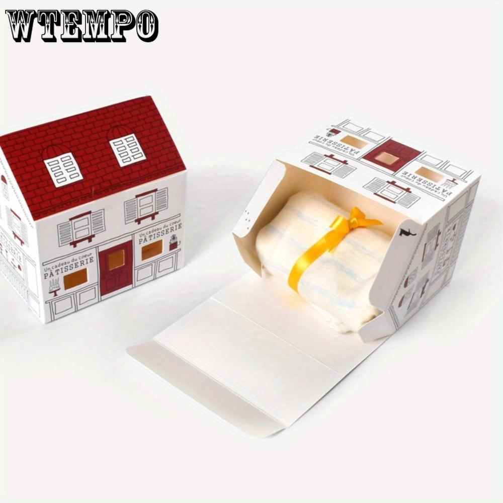 

15pcs Paper Gift Boxes House-shaped Gift Box Treat Boxes Party Favors Boxes Gift Wrap Box Presents Wrapping Folden Box of The Building Packaging Box 15pcs