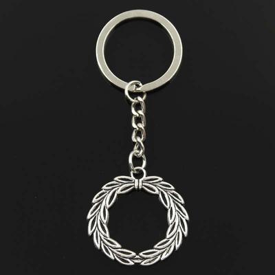 Fashion Olive Branch Laurel Wreath 36x34mm Pendant 30mm Key Chain Bronze   Men Car Gift Keychain