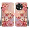 Handmade PU Leather Flip Case for Tecno Camon 30S / Camon 30S Pro Anti-Slip Shockproof Cover with Wrist Strap & Heart/Rose Cat Designs