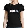 Women's T-shirt - Ajaccio - Black - Short Sleeves - Round Neck - Regular
