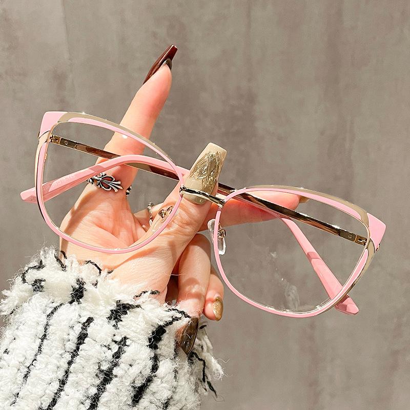 Anti Blue Light Cat Eye Myopia Glasses Women Brand Designer Prescription Computer Eyeglasses Elegant Female Pink Fashion Glasses