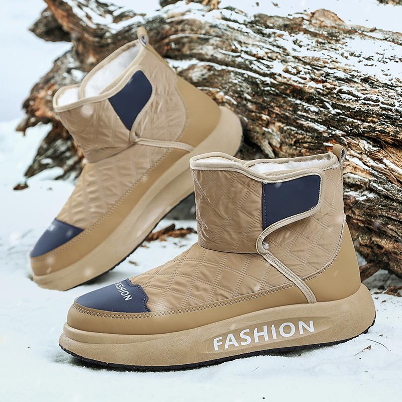 Nya Vattentäta Halkfria Varmfodrade Herrbomullsskor Utomhus Vinter Herrsnökängor Höga Herrkängor Motorcykelkängor
