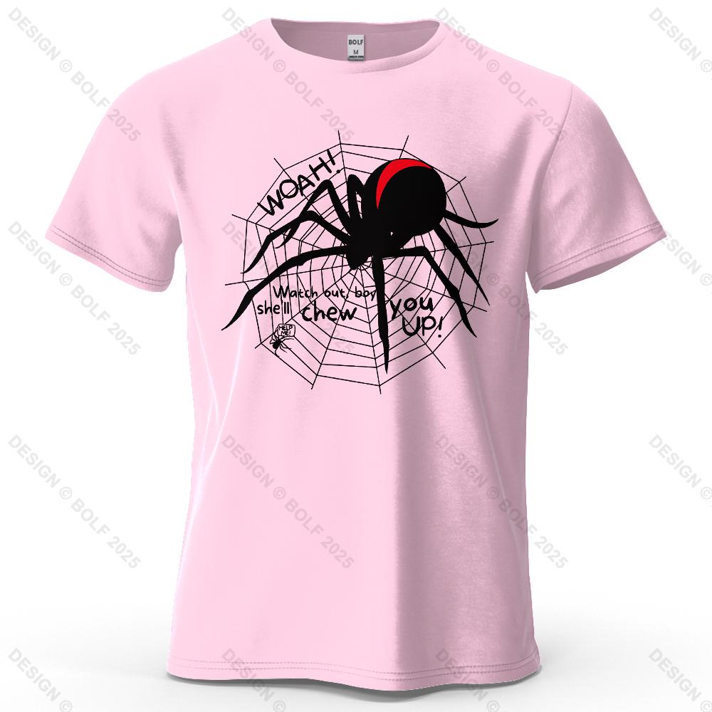 Redback Spider Cool Printed Men's T-Shirt 100% Cotton Oversized Mysterious Insect Graphic Tees for Women Tops Tees Streetwear