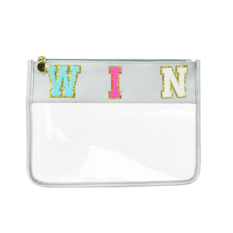 Miling Transparent Letter Sticker Cosmetic Bag