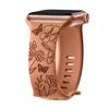 Floral Engraved Strap For Apple Watch Band 40mm 44mm 41mm 49mm 45mm 38mm 42mm Silicone Bracelet Iwatch Series 9 7 Se 6 8 Ultra 2