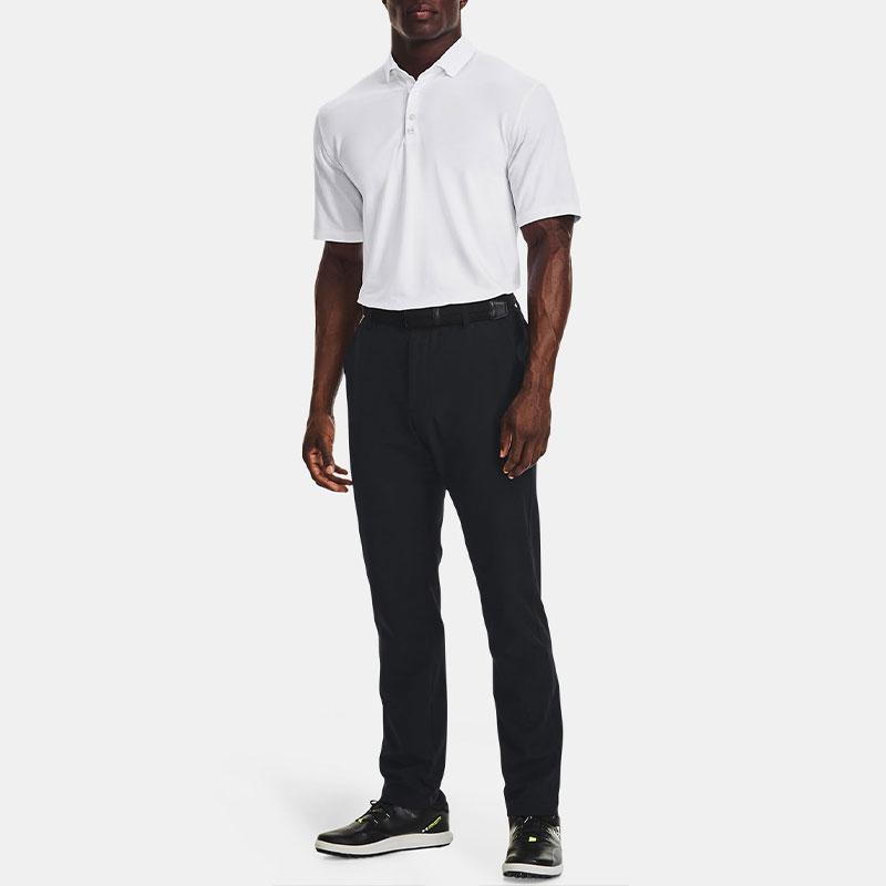 Under Armour Luxe Solid Casual Short Sleeve Polo Shirt Men Polo Shirts White 1370150-100