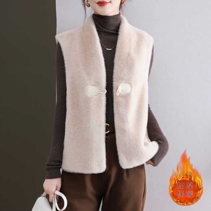 Spring and Autumn New Imitation Mink Velvet Vest Fur Coat Fashionable Wear Winter Short Imitation Mink Vest