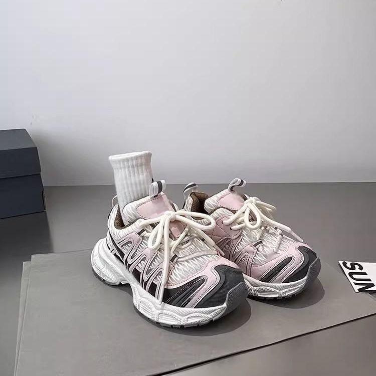 

Spring and Autumn Casual Dad Shoes Campus Sports Shoes Handsome Students Running Soft Sole Soft Surface Korean Edition Children s Shoes 26 inner length 16.5CM розовый