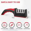 Knife Sharpener 4-in-1 Blade Stainless Steel Sharpener and Scissors Sharpener Anti Slip Handle Professional Knife Sharpener