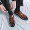 Trendy Men's Party Leather Casual Shoes Loafers Luxury Versatile Slip On Wedding Outdoors Parties and Men's Oversized Shoes