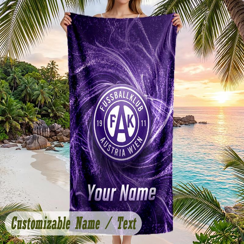 Beach Towel Austria Wien FC Print Custom Name Text Soft Towel for Swimming Pool