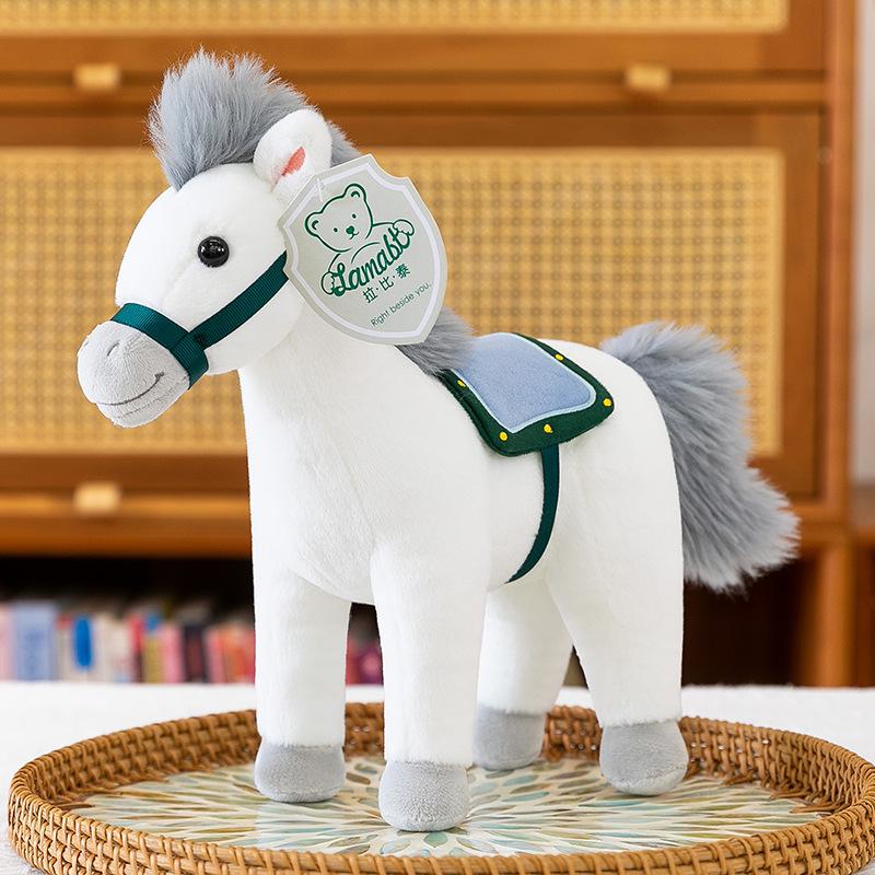 

Имитация седла, плюшевая игрушка скаковой лошади, 2026 год лошади по зодиаку, детская кукла, украшение для дома, подарки с конной фермы 30cm【0.21kg】 серый