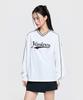 Emelbi Varsity Cursive Lettering Woven Sweatshirt Ny (Ivory)