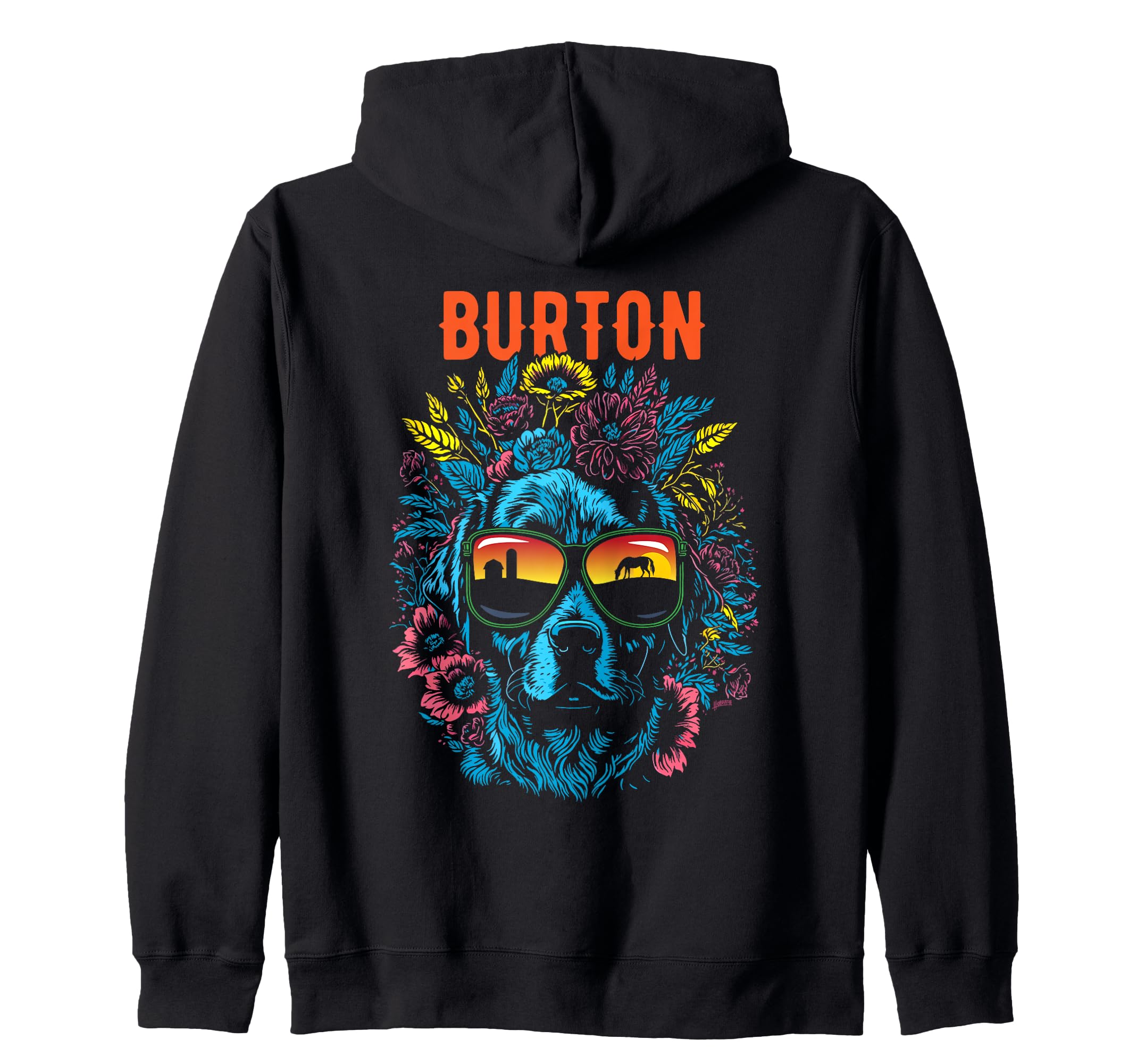Burton Farming Town Dog Sunglasses Abstract Design Zip Hoodie