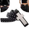 Y2K Punk Cross Belt Hip Hop Streetwear Waist Belt Rivet Studded Belt  For Men Women Jeans