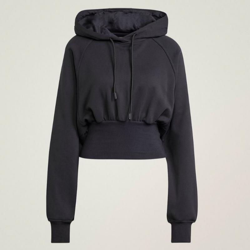 Adidas Stella Cropped Hoodie   Black Jg1543