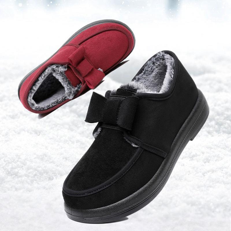 Women's Winter Thickened Fleece Lined Casual Snow Boots Comfortable Cotton Shoes Mom Shoes Warm Flat Cosy Footwear for Daily Use