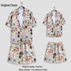 Hawaiian Floral Beach Resort Unisex Two-Piece Set: Loose Short Sleeve Shirt & Shorts