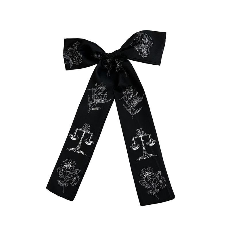 silk scarf, long strip, high-end temperament scarf, retro romantic headgear, bow headband, hair tie, streamer, waist silk scarf.