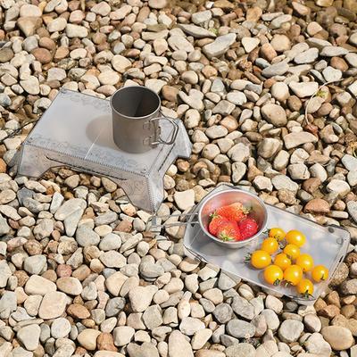 Mesa de Camping Dobrável Pequena Mesa de Mochilão Mobiliário de Pesca ao Ar Livre Bandeja de Camping 2 em 1 para Mochilão Piquenique Churrasco Jardim