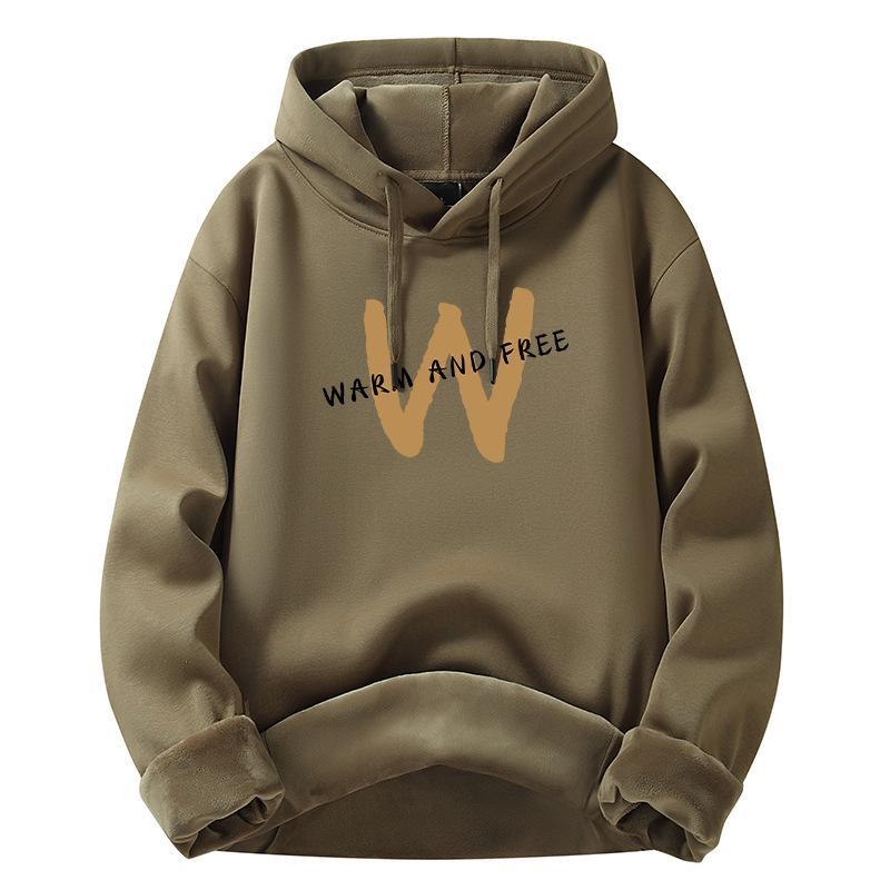 Men's hoodie autumn and winter new sweater cotton thickened loose men's jacket