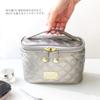 At First Vanity Makeup Cosmetic Shiny AF8337 Pouch, Pouch, Pouch, Gray,