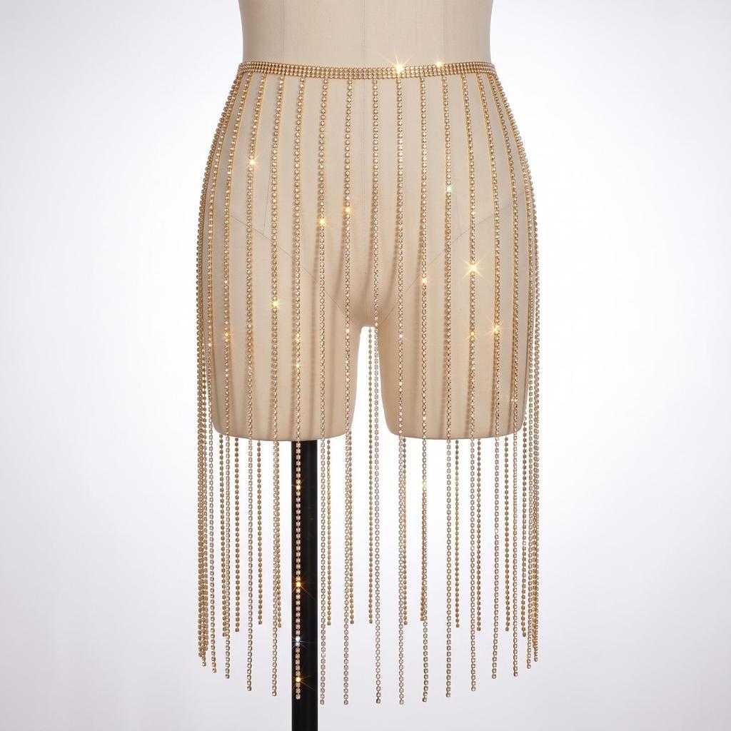 Choker with Fringe Dangling Necklace Collar Crystal Costume