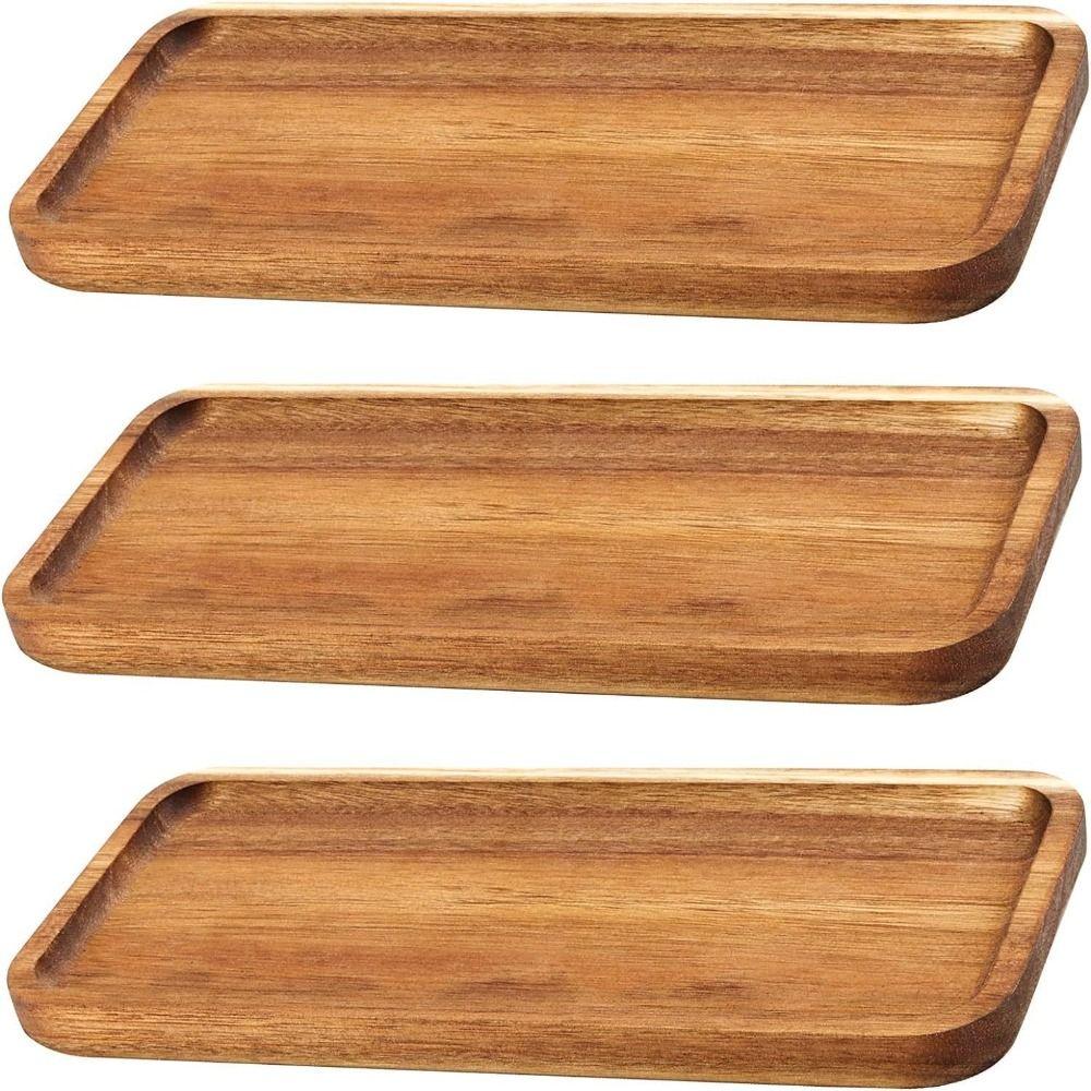 Insulated Design Acacia Wood Serving Platter Elliptical Lightweight Irregular Oval Dinner Plates Handcrafted Solid Wood Pattern