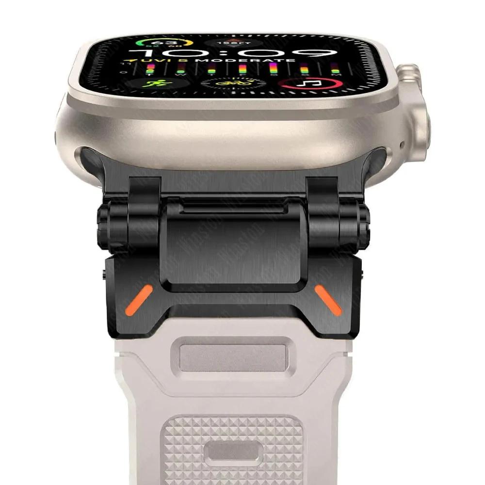 Watchband Rubber Strap for Apple Watch Band Ultra 2 1 49mm 45mm 44mm 42mm Soft Silicone Bracelet for IWatch Series 9 8 7 6 SE 5 4 Correa