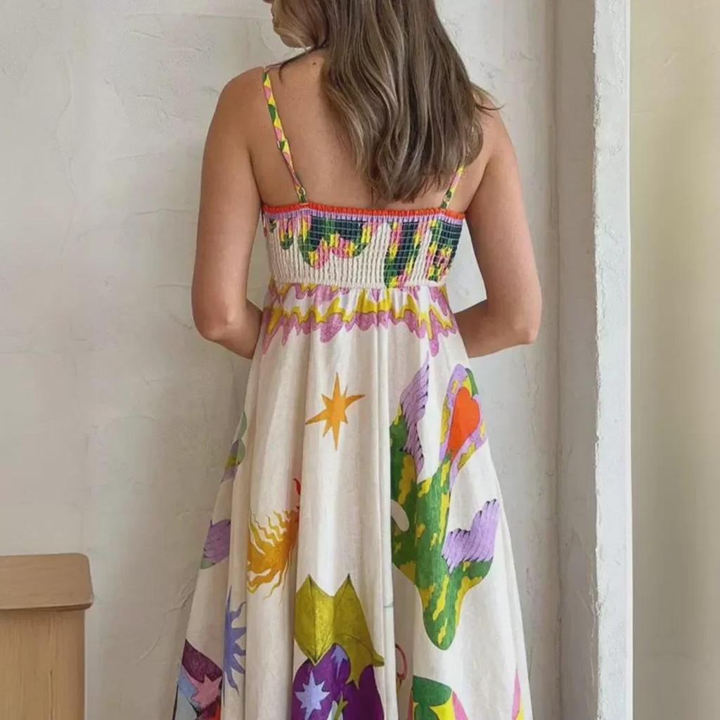 2024 Summer Elegant High Waist Printed Women's Casual Fashion Dress