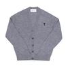 Ami Men S V Neck Cardigan Small Heart Logo Kn0039