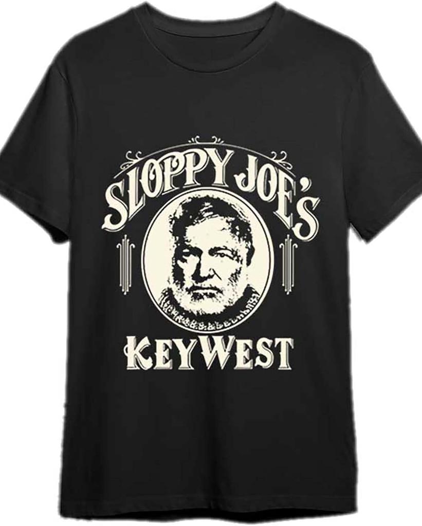 Vintage 80s Loose Fit Men's Graphic T-Shirt - 100% Cotton 180gsm Retro Sloppy Joe's Key West Print Tee