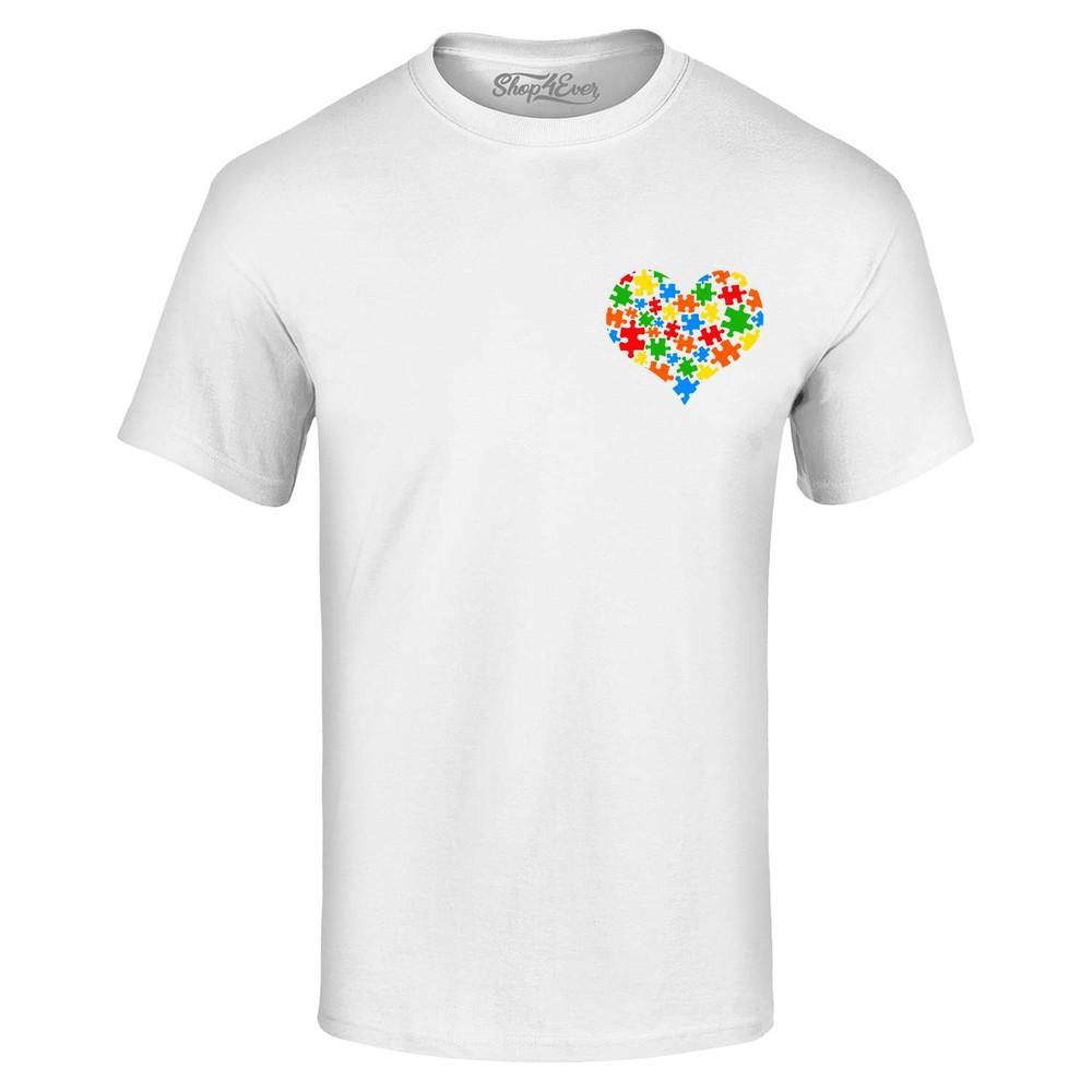 

Puzzle Heart Pocket Size T-shirt Autism Awareness Support Shirt S