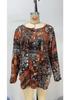 Elegant Plus Size Paisley V-Neck Button Top for Women