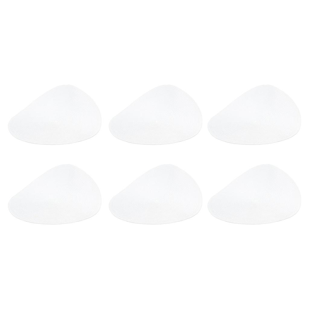6 stk Rund brikkevev Vevd Hvit Bordmatte Varmeisolering Lett å rengjøre Allsidig spisetilbehør