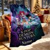 Custom Name Personalized Demon Hunters Kpop Print Blanket, Home Decor, Bedroom, Sofa, Camping, Couch, Gifts for Birthday Christmas