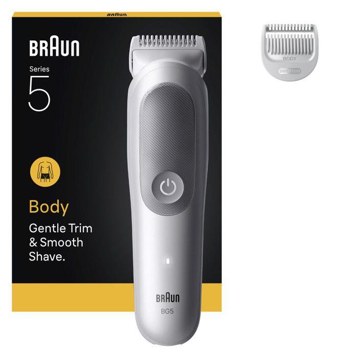 Braun Series 5 Body Trimmer + 2 Shaving Tools, Trim and Shave Your Hair, Waterproof, BG5500, Grey