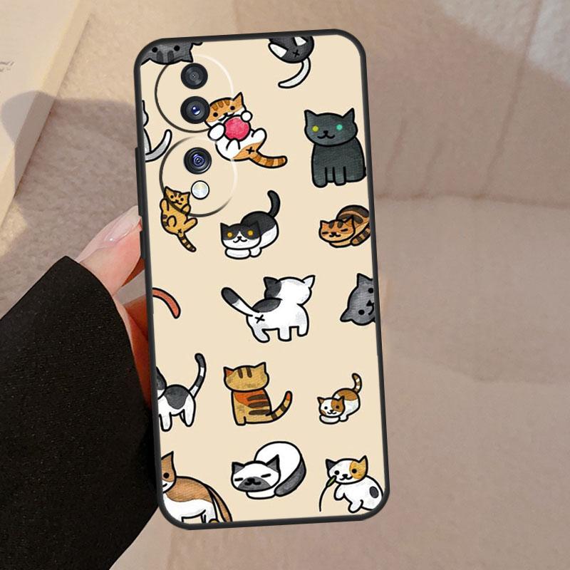Funny Cute Cats For Honor Magic 8 7 6 5 Lite Case For Honor 400 Pro 200 50 70 90 X8c X8b X9d X9b X9c Win RT