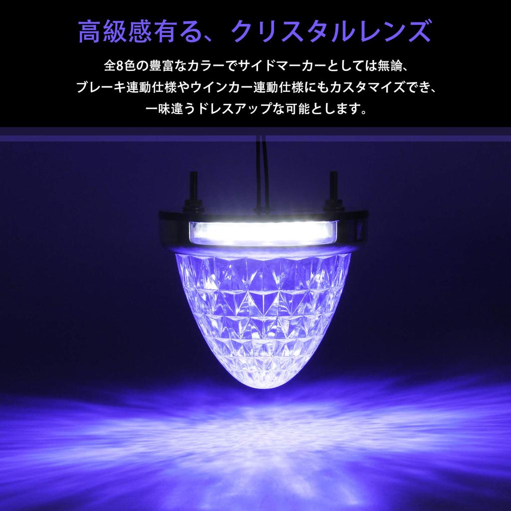 REPTICO LED Side Marker for Pink Clear Cut New Marker High Color Selection 16 Easy Resistant PC Set of 4 Set of Lamps, 24V, Trucks, Purple, Lens,