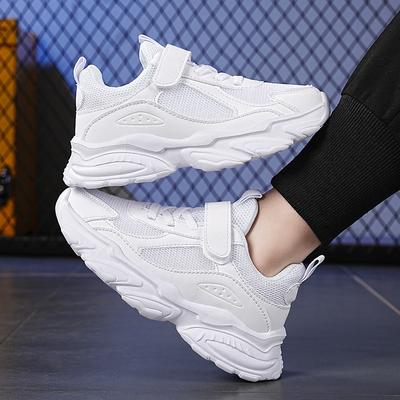 New Breathable Mesh Campus White Sneakers for Middle and Large-sized Children, Suitable for Elementary School Students