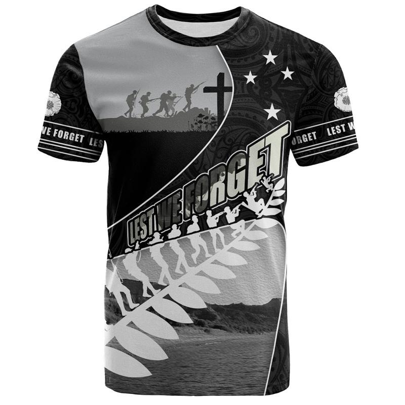 3D Print New Zealand Maori Aotearoa Silver Fern Symbols Tattoo T Shirt For Men NZ Waitangi Day Graphic T-shirts Tees Top Clothes