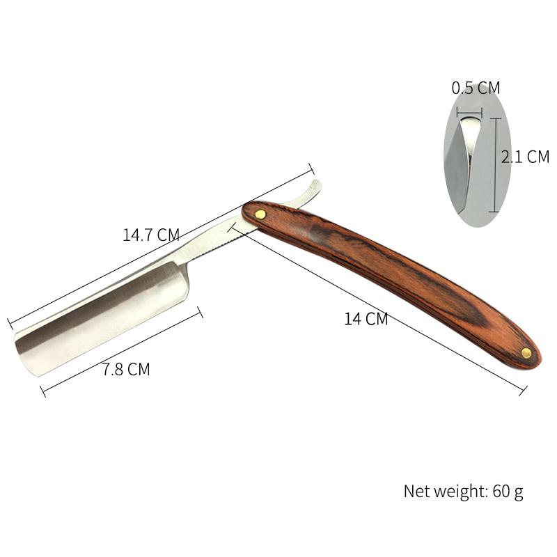 Men Shaving Straight Razor Beech Wood Handle Classic Barber Razors Carbon Steel Blade Manual Shaver