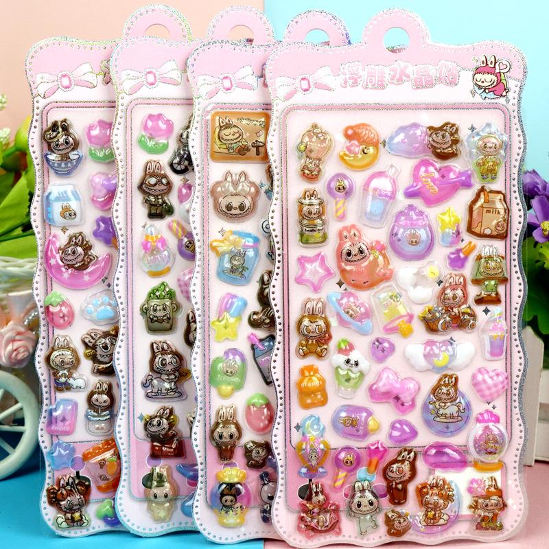 Labubu 3D Cartoon Rabbit Stickers - Elf Troupe Series for Kids